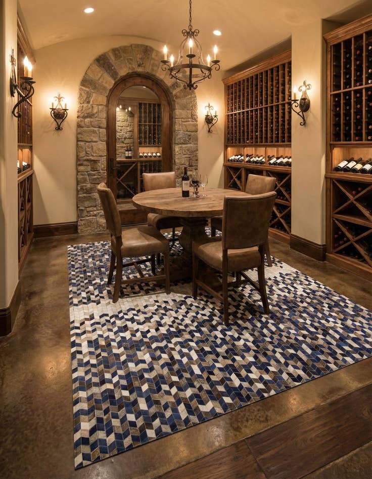 Detail image of 8' 2 x 9' Cowhide Stocks Rug