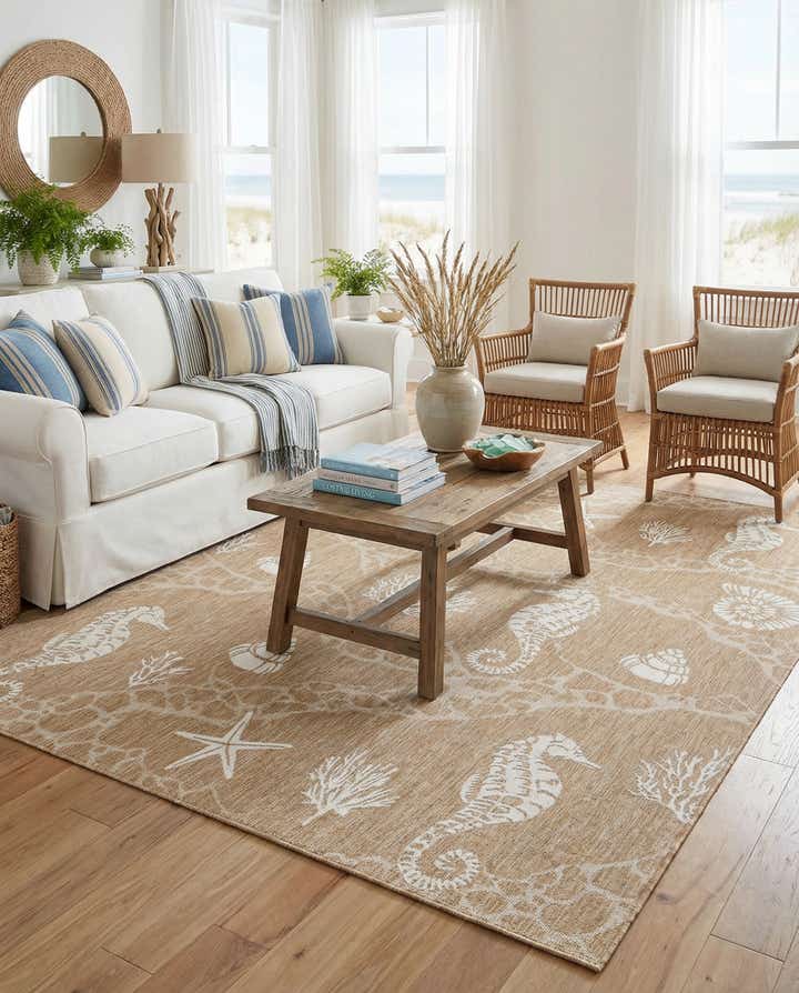 9' x 12' Easy-Clean Coastal Indoor / Outdoor Rug