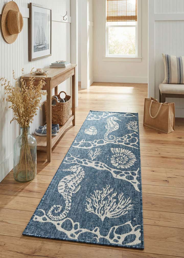 2' x 5' 3 Easy-Clean Coastal Indoor / Outdoor Runner Rug