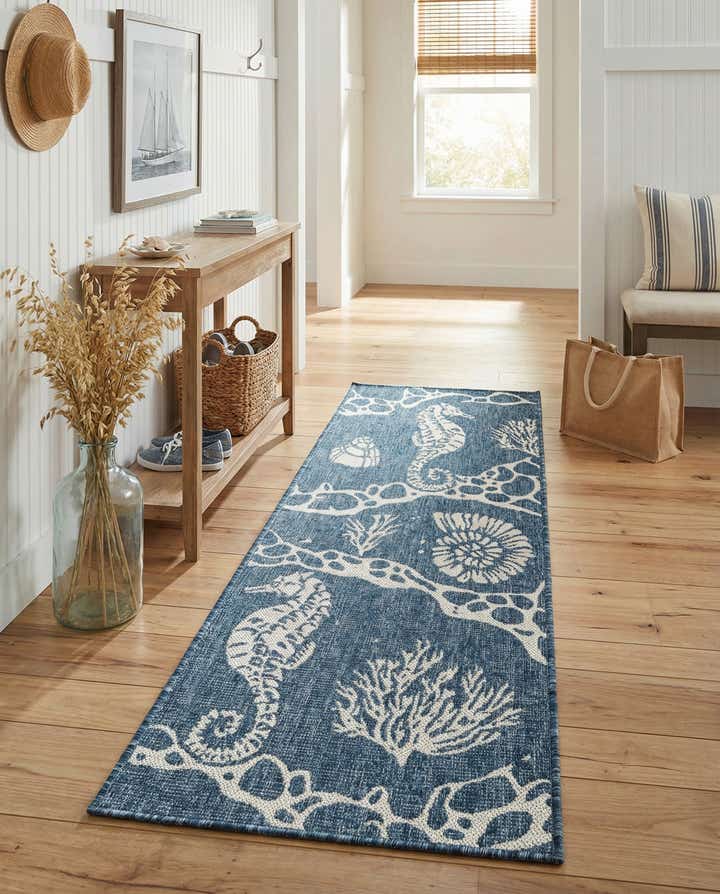 2' x 5' 3 Easy-Clean Coastal Indoor / Outdoor Runner Rug