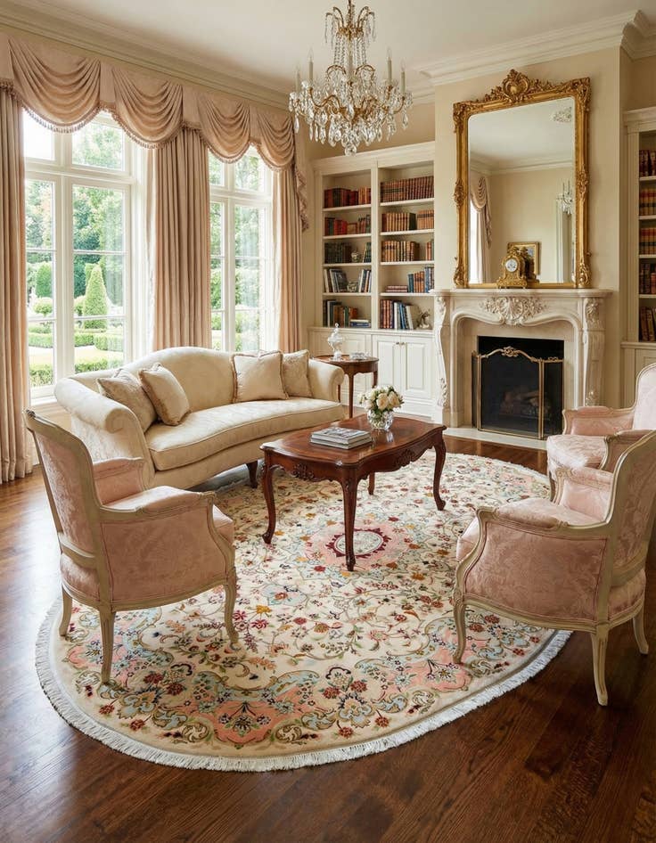 Detail image of 6' 7 x 9' 10 Hand Knotted Tabriz Persian Oval Rug