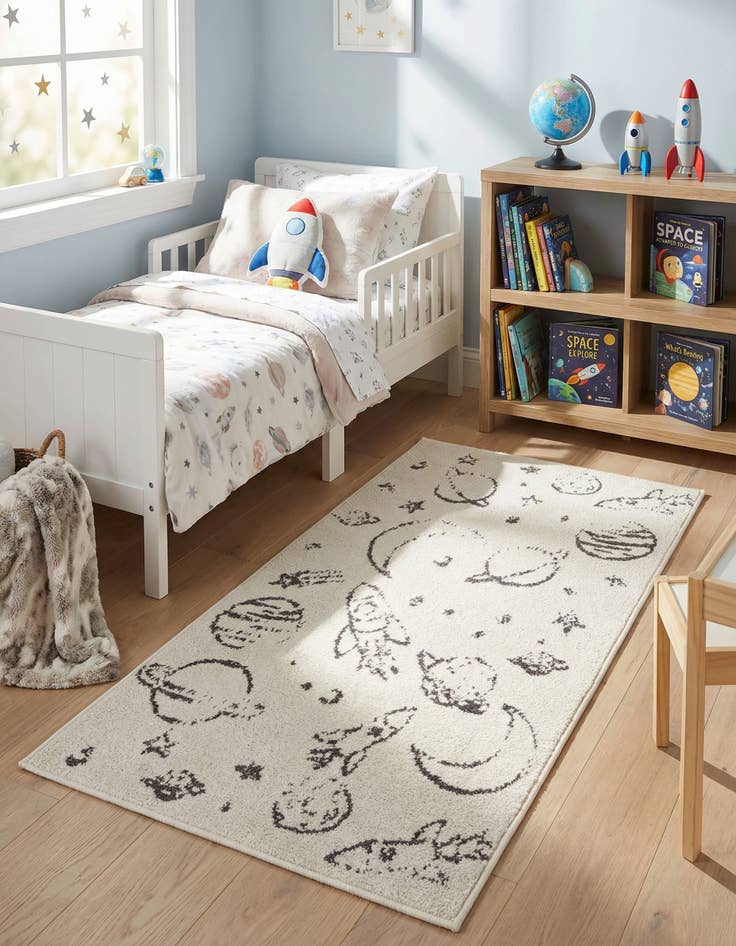 Detail image of 2' 2 x 3' 11 Planets Whimsy Kids Runner Rug