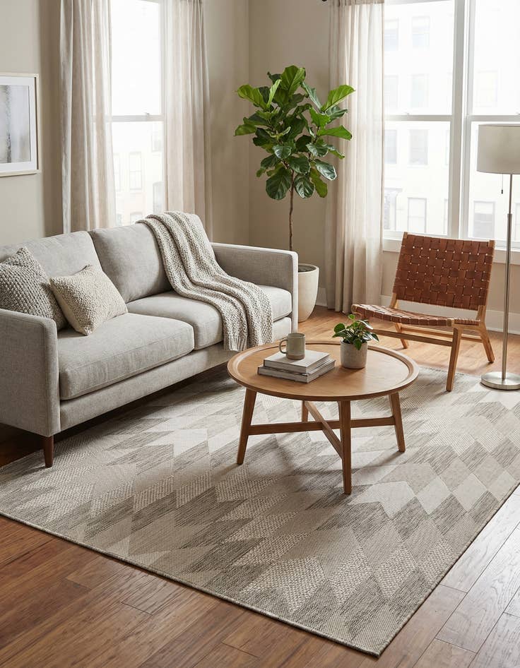 Detail image of 5' 3 x 7' Easy-Clean Modern Indoor / Outdoor Rug