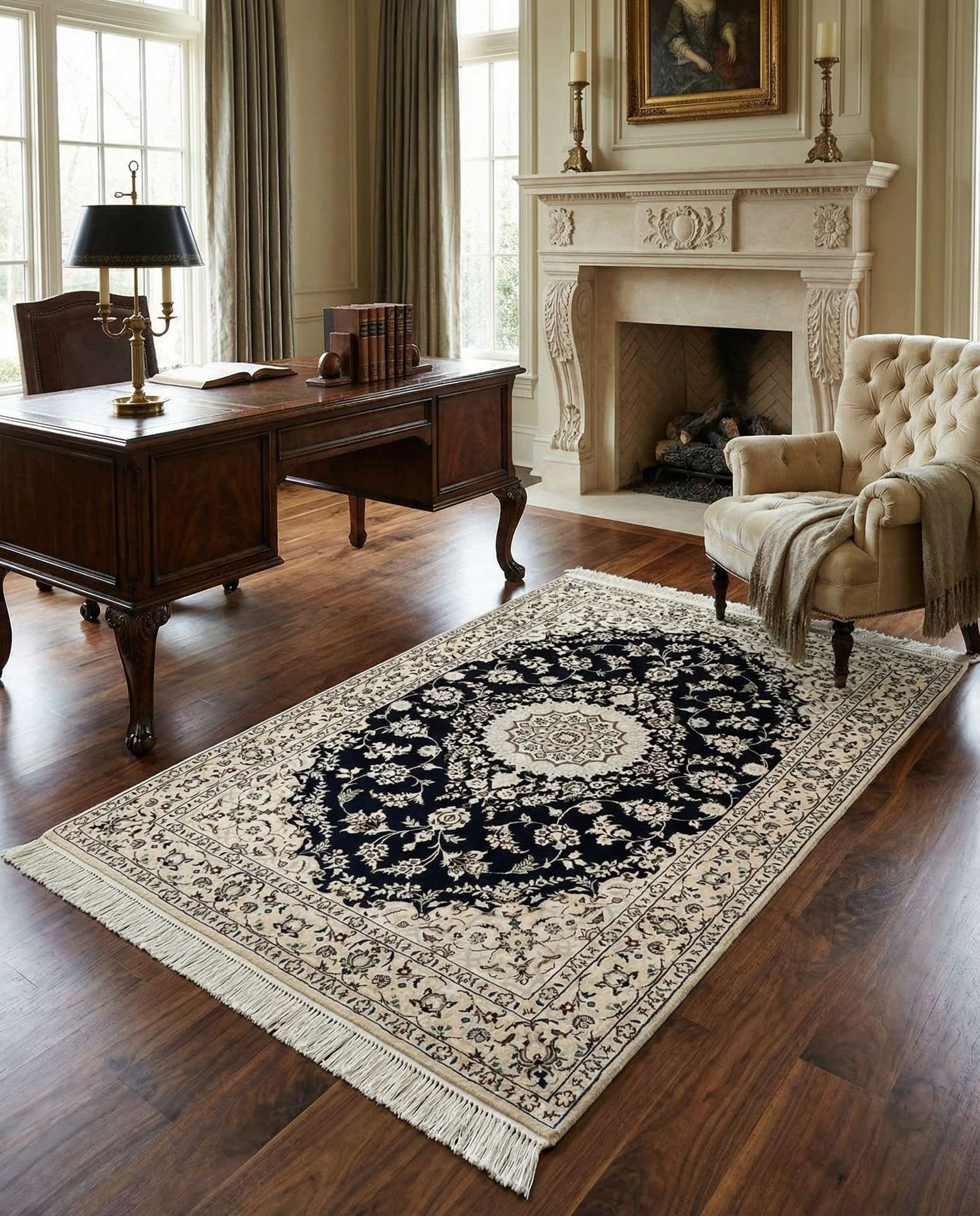 3' 3 x 5' 2 Hand Knotted Nain Rug
