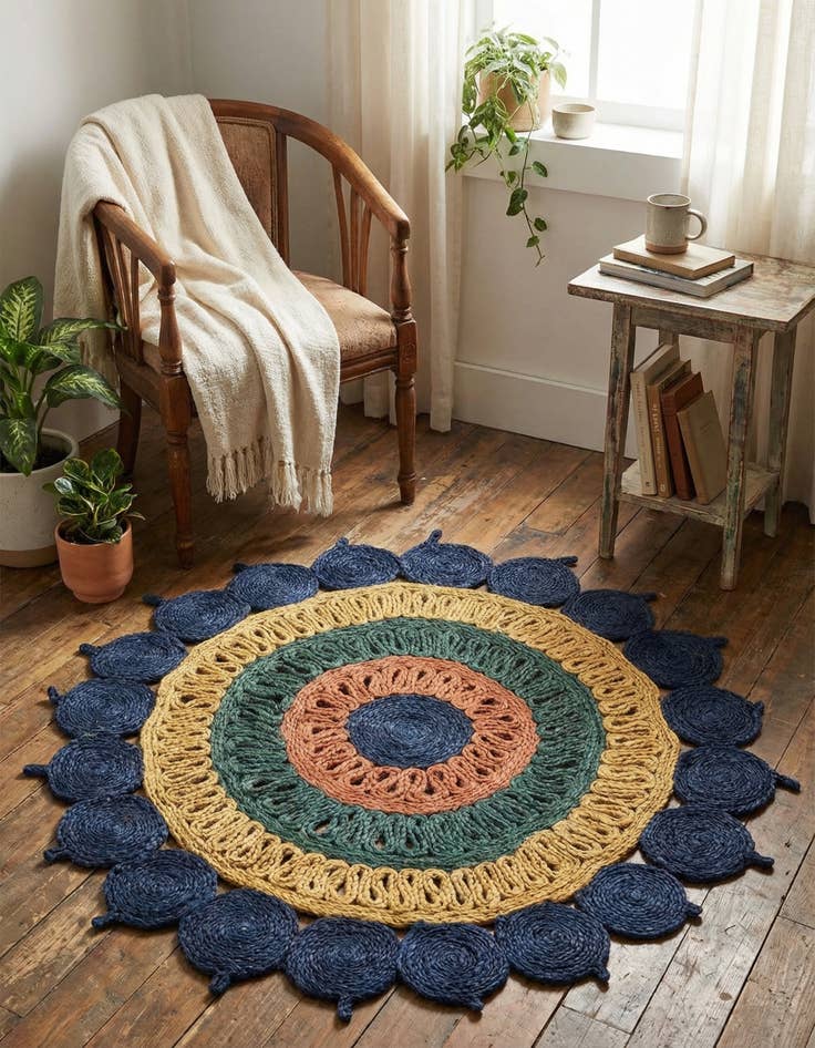Detail image of 3' 1 x 3' 1  Hand Braided Jute Round Rug