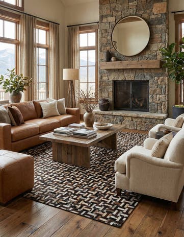 8' 1 x 9' 11 Cowhide - Patchwork Rug