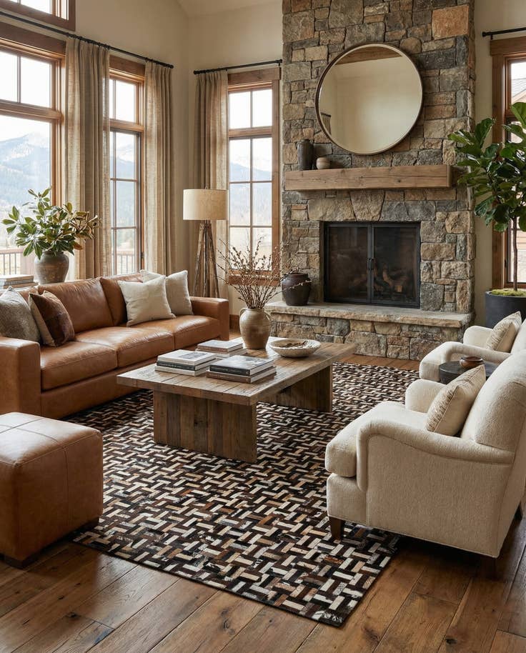 Detail image of 8' 1 x 9' 11 Cowhide - Patchwork Rug
