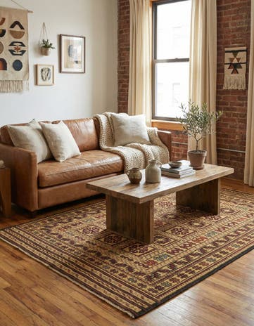 3' 11 x 6' 8 Hand Knotted Sumak Wool Rug