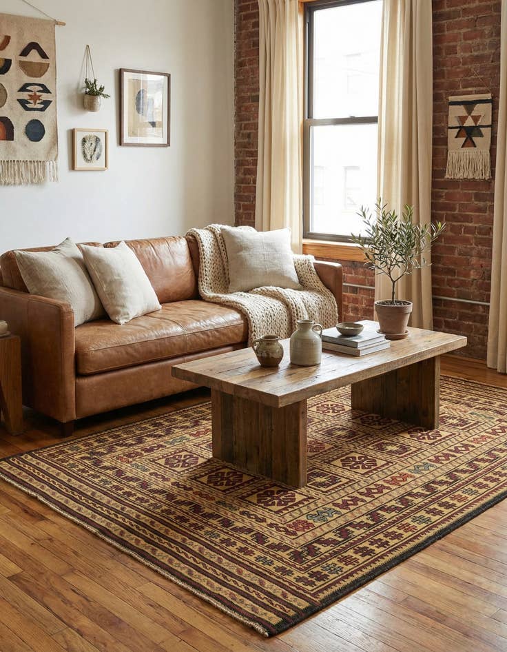 Detail image of 3' 11 x 6' 8  Hand Knotted Sumak Wool Rug