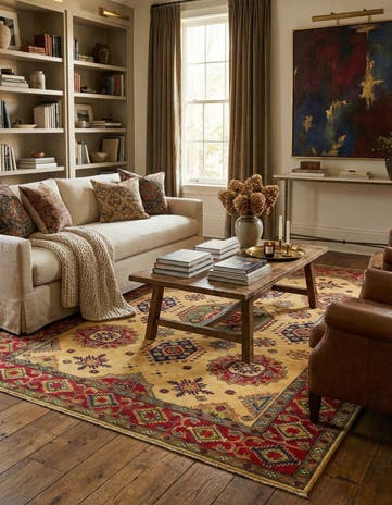 6' 7 x 9' 8 Hand Knotted Kazak Rug