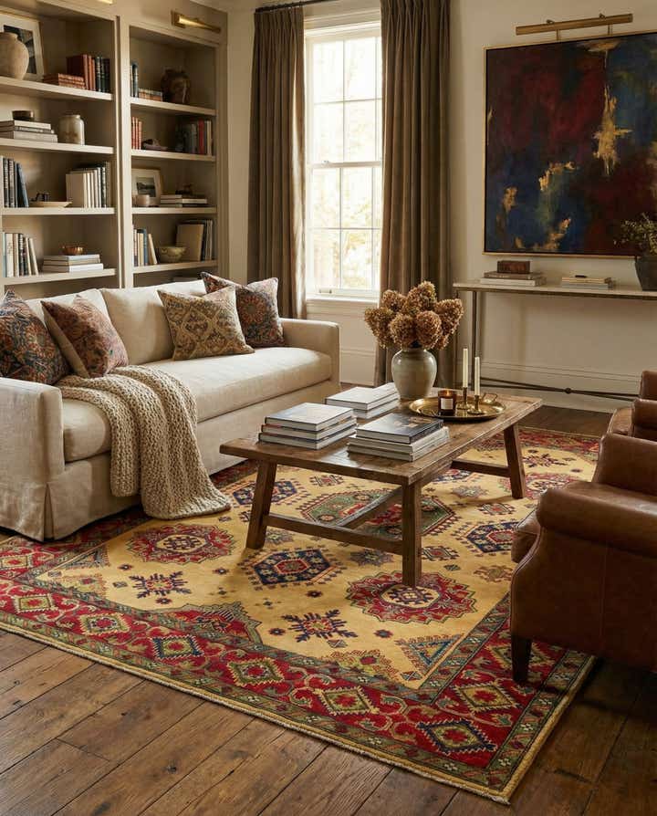 6' 7 x 9' 8 Hand Knotted Kazak Rug