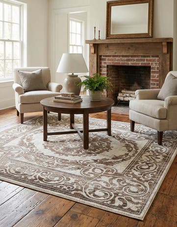 Chocolate Brown Hermitage Square Rug