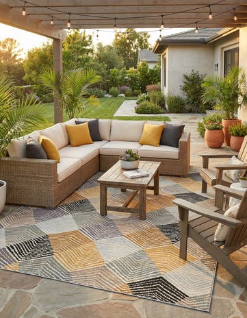 6' x 9' Easy-Clean Modern Indoor / Outdoor Rug