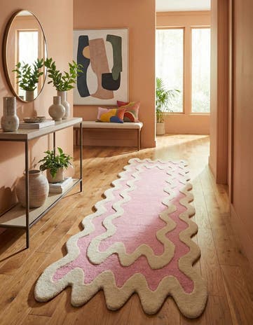 Pink Happy Rugs Wiggles Wool Runner