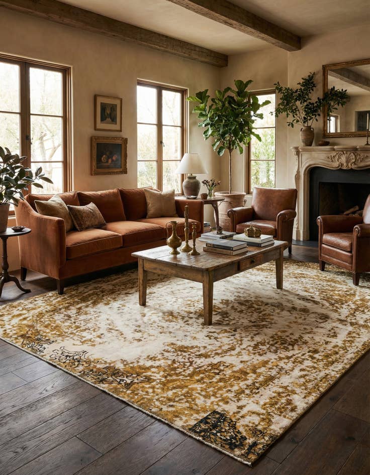 Detail image of 8' 2 x 9' 4  Hand Knotted Ultra Vintage Persian Wool Rug