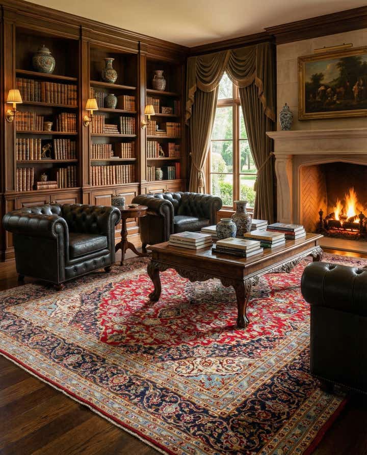 9' 8 x 13' Hand Knotted Mashad Persian Wool Rug