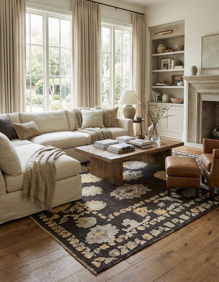 Detail image of 9' 4 x 12' 1  Hand Knotted Oushak Wool Rug