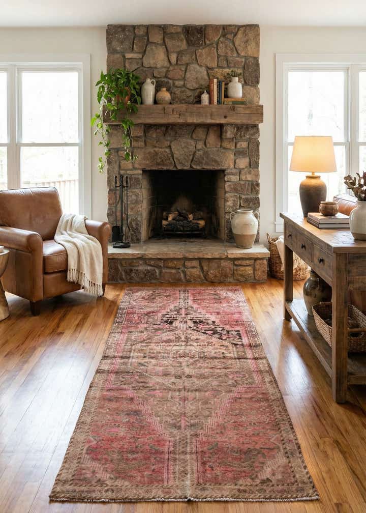 3' 10 x 8' 7 Hand Knotted Ultra Vintage Persian Wool Runner Rug