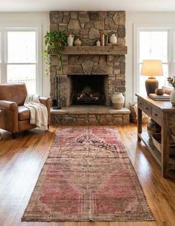 3' 10 x 8' 7 Hand Knotted Ultra Vintage Persian Wool Runner Rug