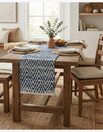 1' 2 x 4' 1 Hand Woven Chindi Chevron Table Runner Rug