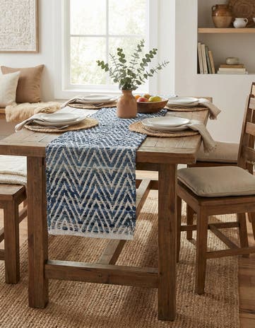 1' 2 x 4' 1 Hand Woven Chindi Chevron Table Runner Rug