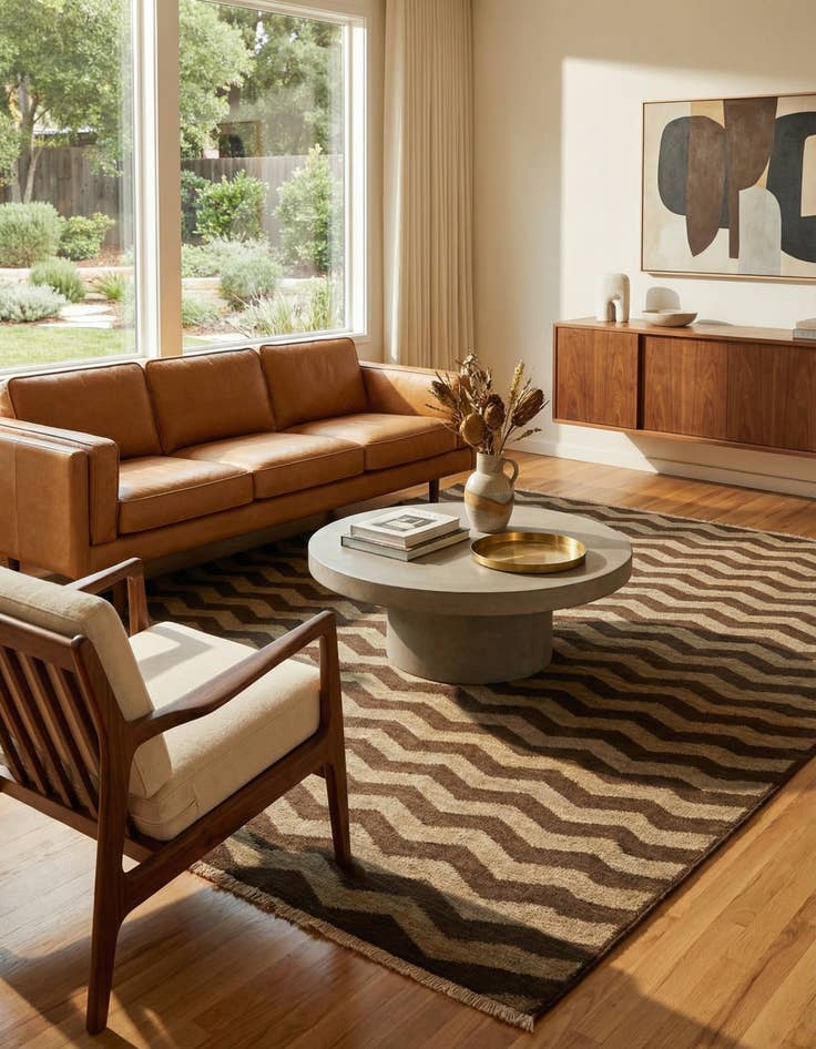 Detail image of 4' 10 x 6' 3  Hand Knotted Modern Ziegler Rug