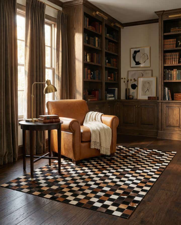 5' x 8' Cowhide Leather Rug