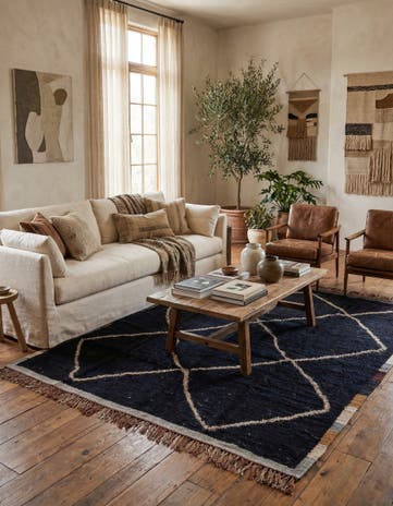 8' x 10' Hand Knotted Moroccan Wool Rug