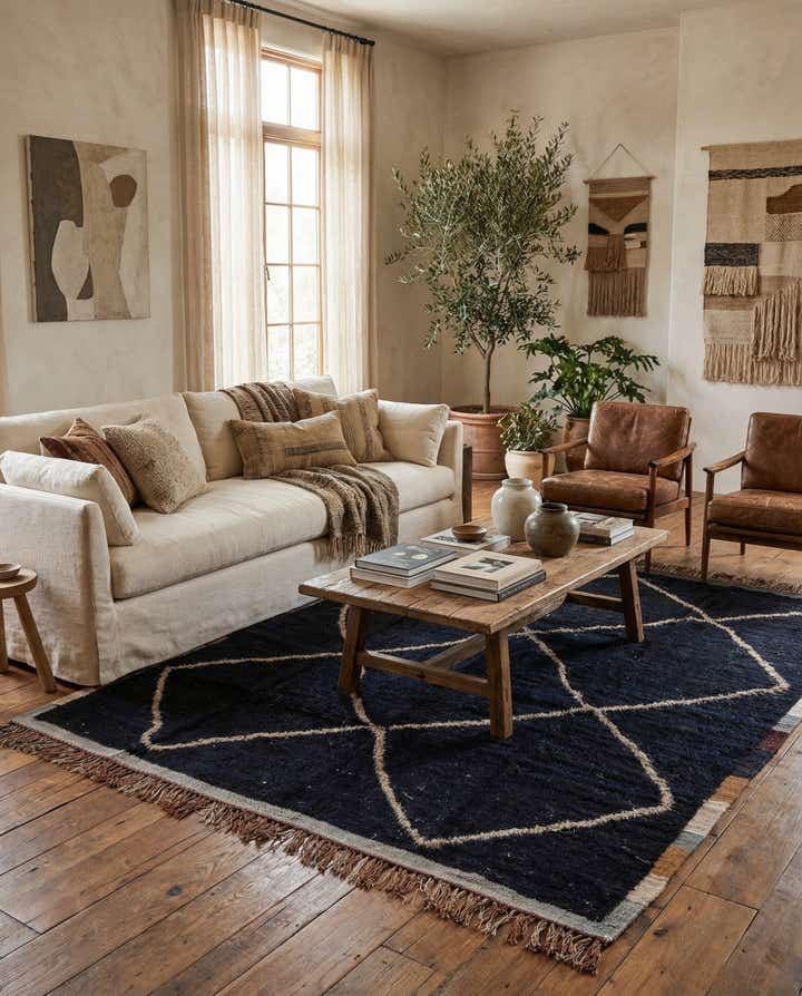 8' x 10' Hand Knotted Moroccan Wool Rug