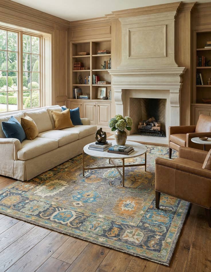 Detail image of 8' 2 x 9' 11  Hand Knotted Oushak Rug