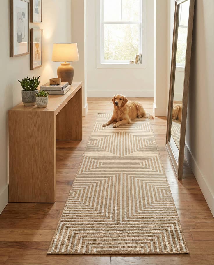 Detail image of 2' 7 x 12' Easy-Clean Modern Indoor / Outdoor Runner Rug