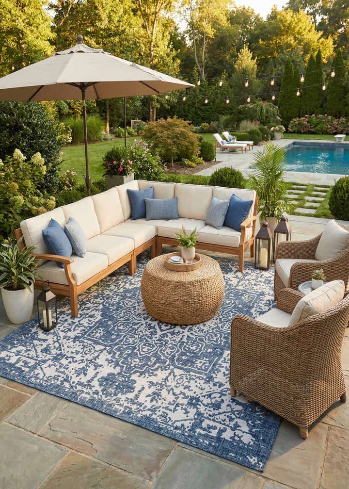 13' x 13' Easy-Clean Jill Zarin Dubai Indoor / Outdoor Square Rug