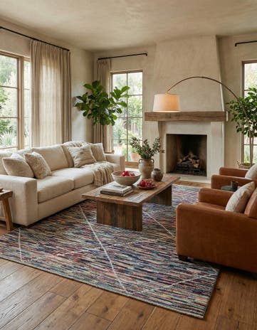 8' x 10' 4 Hand Knotted Moroccan Wool Rug