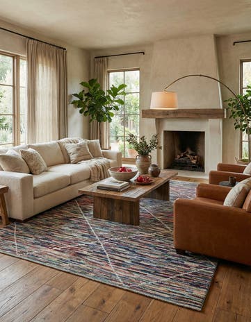 8' x 10' 4 Hand Knotted Moroccan Wool Rug