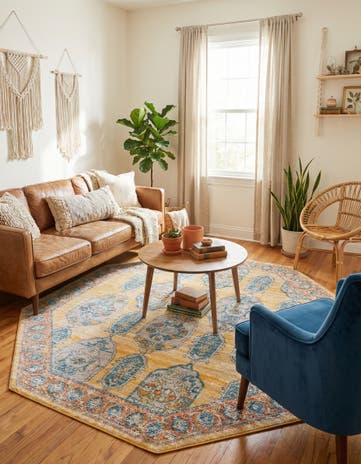 Yellow Lola Octagon Rug