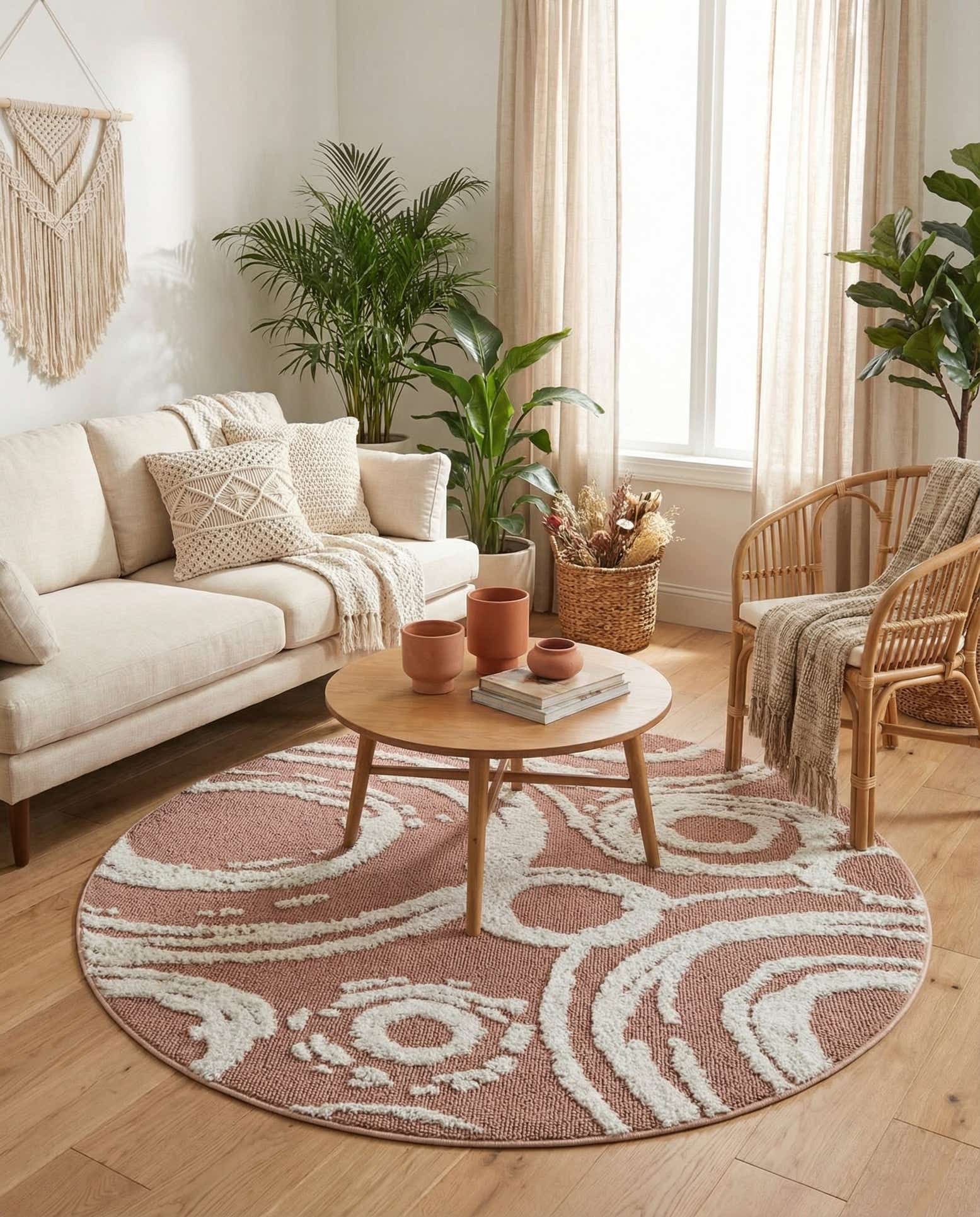 5' 3 x 5' 3 Boho Round Rug