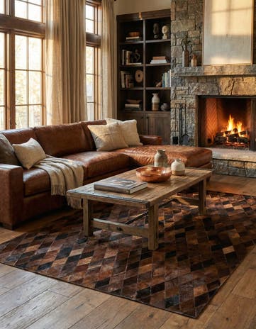5' 8 x 7' 11 Cowhide Stocks Rug