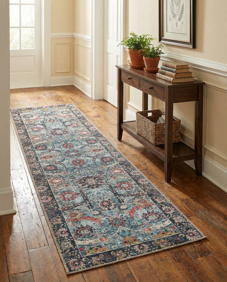 Detail image of 2' x 8' Washable Timeless Runner Rug