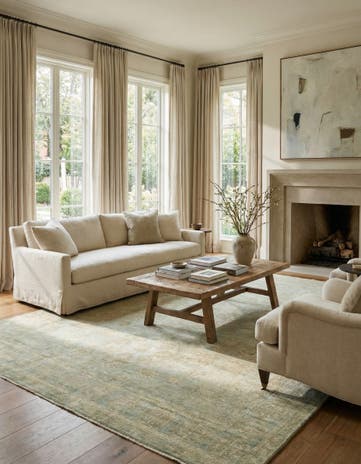 8' x 9' 10 Hand Knotted Oushak Wool Rug
