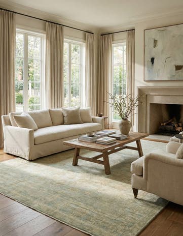 8' x 9' 10 Hand Knotted Oushak Wool Rug