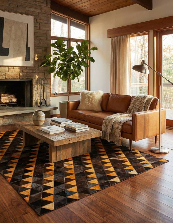 Detail image of 5' x 8' 1 Cowhide Stocks Rug