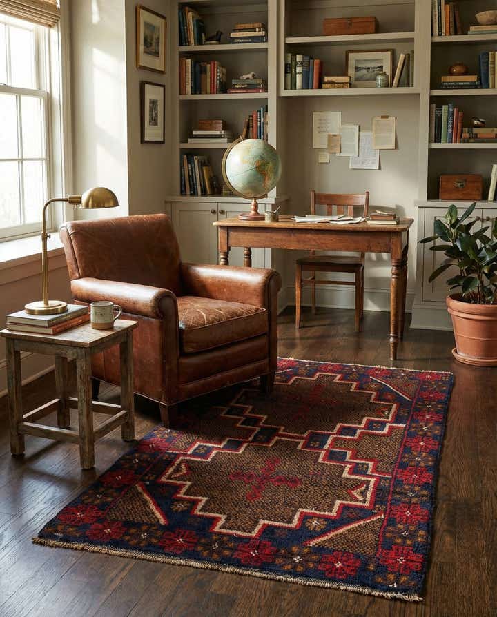 2' 9 x 4' 7 Hand Knotted Balouch Persian Wool Rug