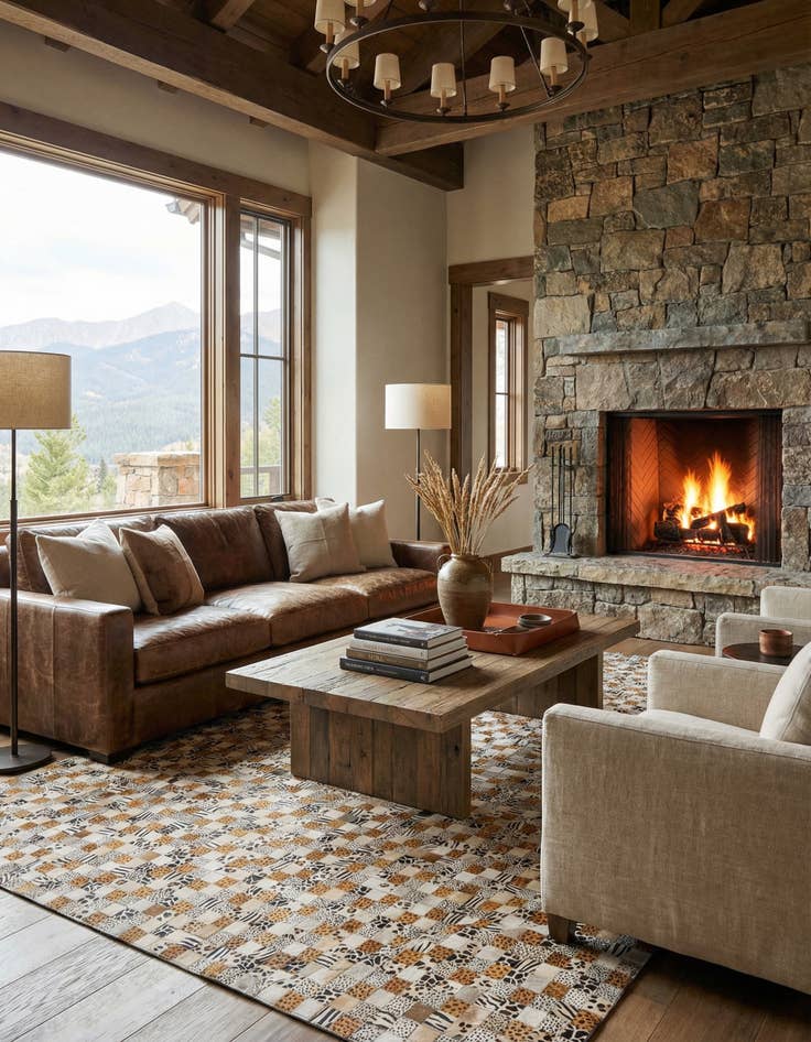 Detail image of  8' x 10' Cowhide Leather Rug