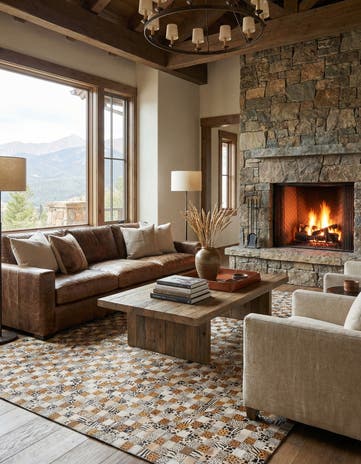 8' x 10' Cowhide Leather Rug