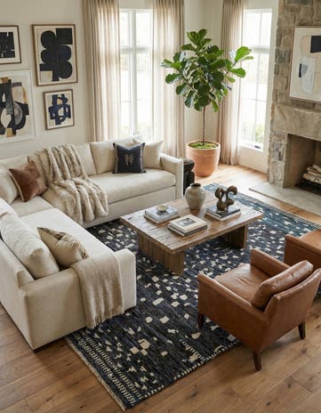 7' 9 x 9' 9 Hand Knotted Darya Wool Rug