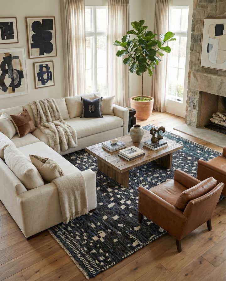 7' 9 x 9' 9 Hand Knotted Darya Wool Rug