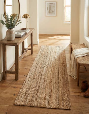 2' 7 x 10' Handmade Braided Jute Runner Rug