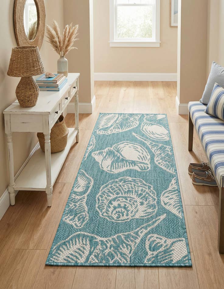 Detail image of  2' x 4'  Washable Coastal Indoor / Outdoor Runner Rug