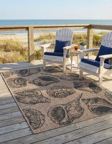5' 3 x 8' Easy-Clean Coastal Indoor / Outdoor Rug