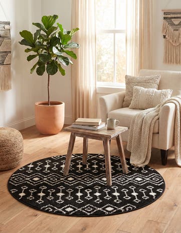 3' x 3' Moroccan Trellis Round Rug